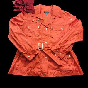 Ralph Lauren orange belt Raincoat Jacket Coat Size XLarge